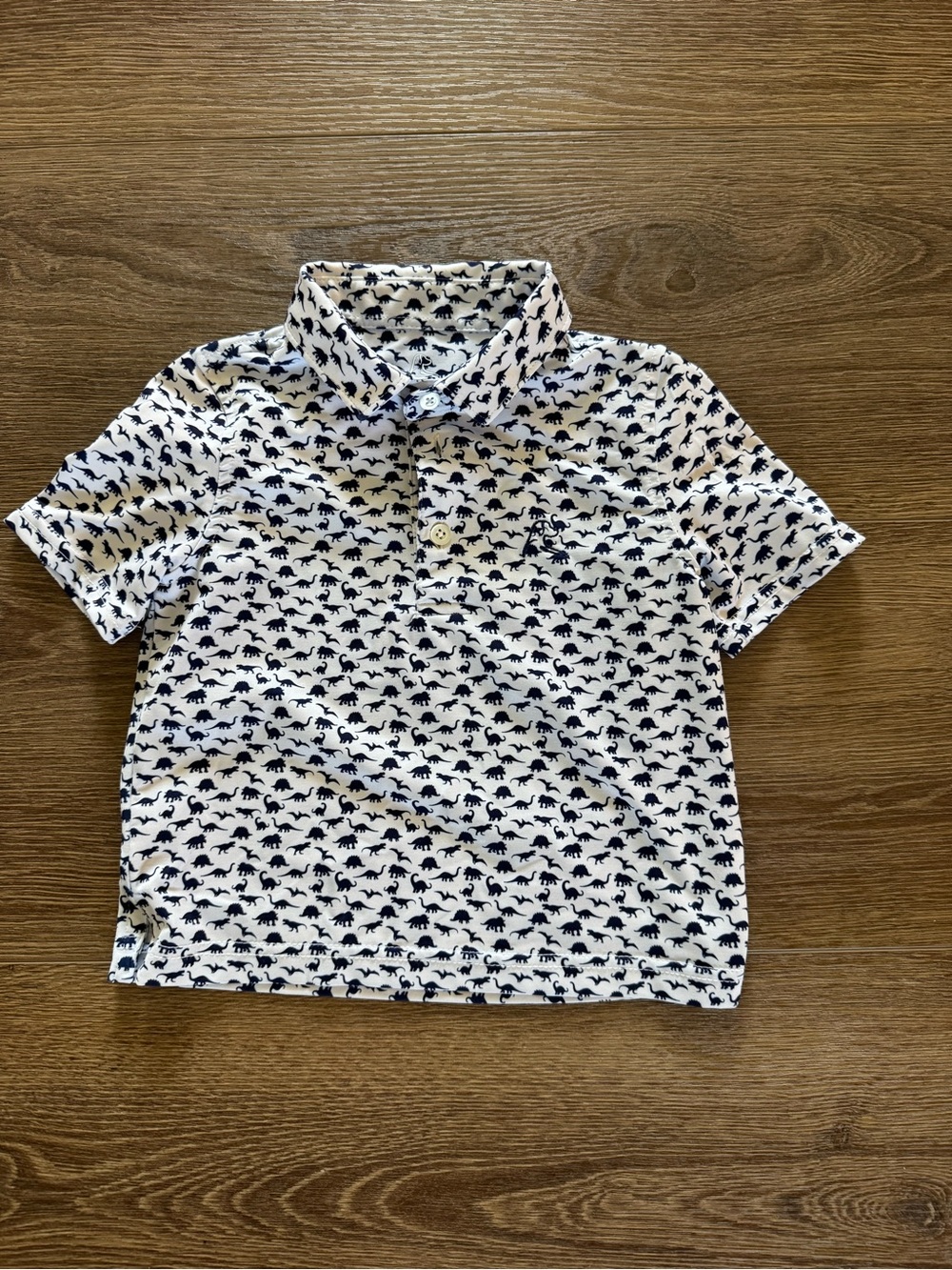 Rhoback Kids Polo Shirt with Navy Dino Print